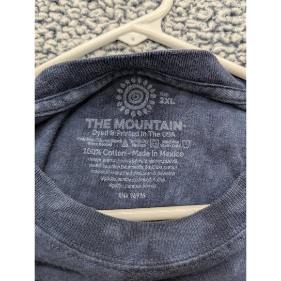 The Mountain Shirt Mens 2XL Wolf Moon Space Short Sleeve Colorful Tie Dye Blue - Picture 12 of 12